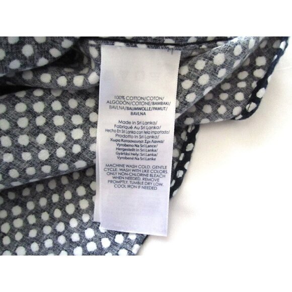 Women's Chaps No Iron Polka Dot Front Button Long Sleeve Shirt Size 1X (WB95) - Picture 8 of 9